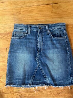 Joe's Jeans Medium Blue Distressed Denim Mini Skirt